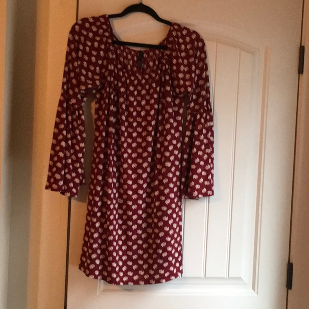 Red and ivory dress